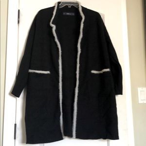 Zara black white trim cardigan sz M